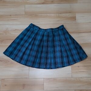 Hot Topic Women's Size Small Blue and Black Plaid Skirt